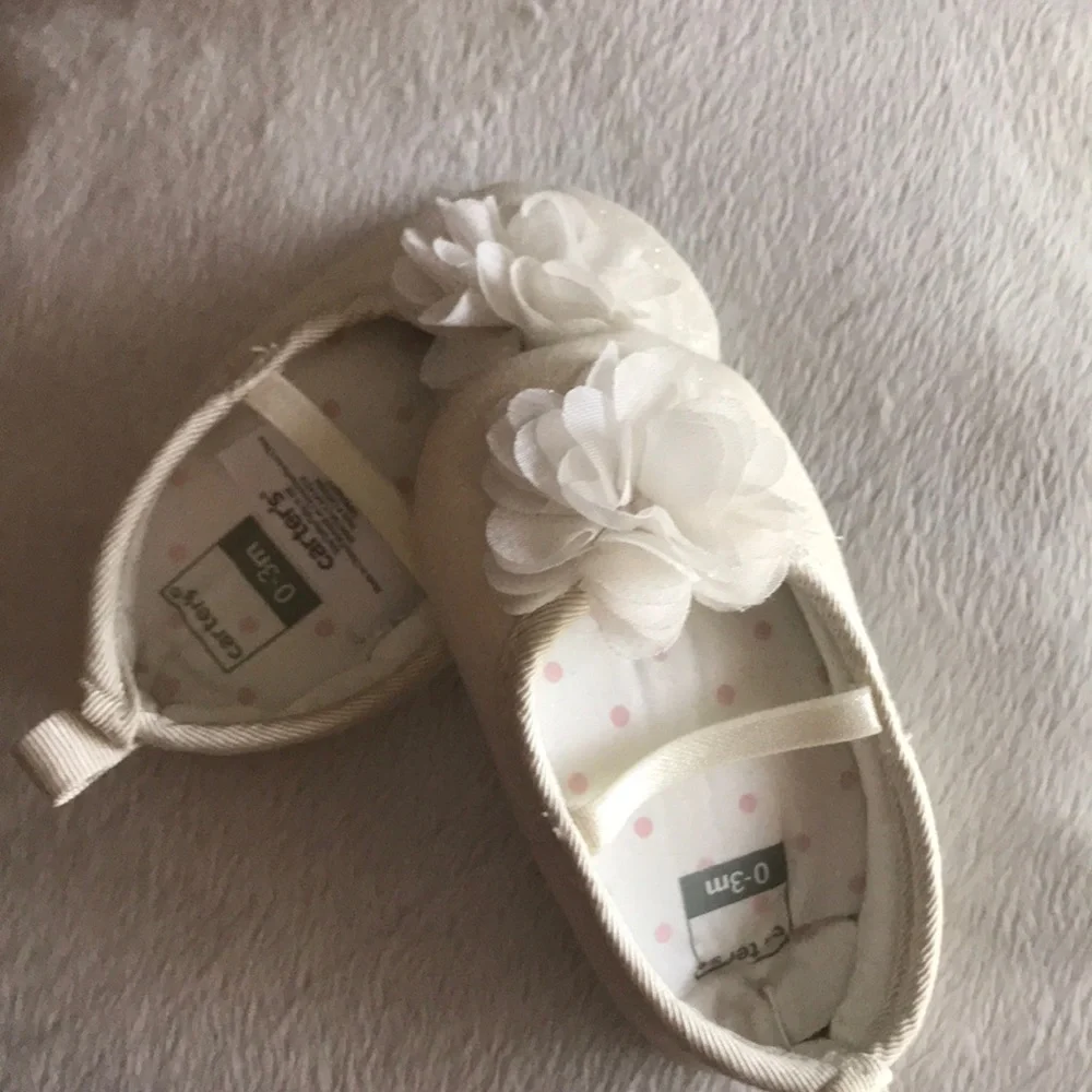 Adorable Baby Girl Shimmer Sparkle flower shoes